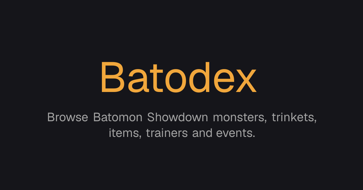 Batomon - Batodex